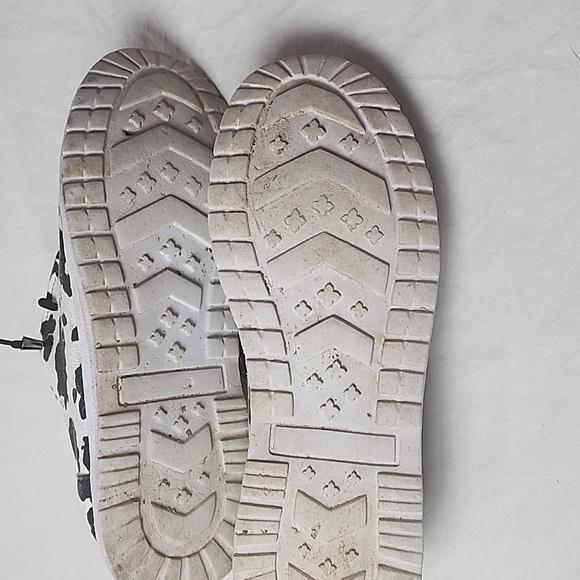 Canvas Black White Cow Print Canvas Slip On Shoes Size 13 - Picture 5 of 6